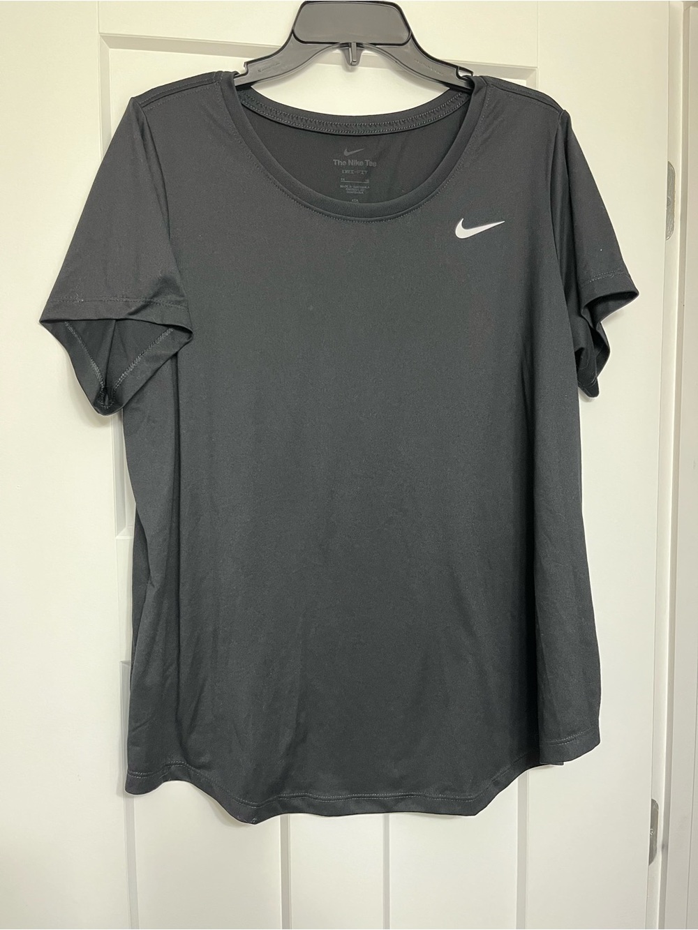 Nike Black Short Sleeve Dri-FIT Tee with White Swoosh